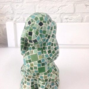 Fermijn Mozaïek Hond (Groot 24cm) Groen