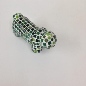 Fermijn Mozaïek Hondje 14cm Groen (Donker)