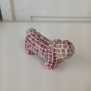 Fermijn Mozaïek Hondje 14cm Roze Spaarpot