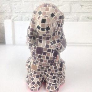 Fermijn Mozaïek Hond (Groot 24cm) Roze / Paars