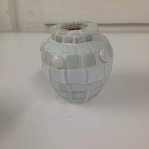 Fermijn Mozaïek Vaasje 7,5cm Wit
